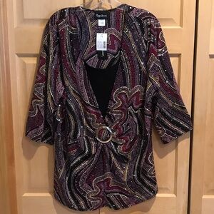 New Maggie Barnes Multicolor Patterned Blouse